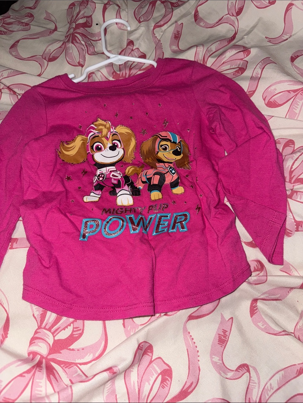 Paw Patrol Girls' Mighty Pup Power Long-Sleeve Top - Pink